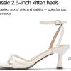 Wide Width Womens Sandals Square Open Toe Kitten Heels Strappy Ankle Strap Sandals Comfortable Dressy Party Wedding Shoes