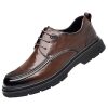 Retro Dress Oxford Men's Lace-Up Comfortable Fashion Round Toe Chunky Heel Business Casual Modern Work Wedding Shoes