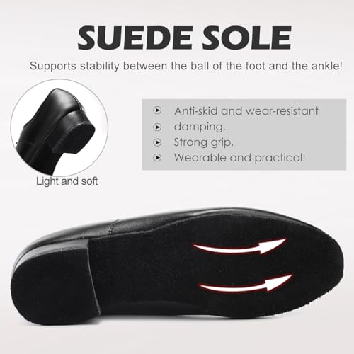 Men's Latin Dance Shoes Leather Lace-up Salsa Tango Ballroom Modern Professional Performance Practice Dance Shoes