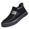 Party Loafers for Men's Pu Leather Uniform Solid Color Block Heel Shoe for Casual Wedding Party Prom Slip-on