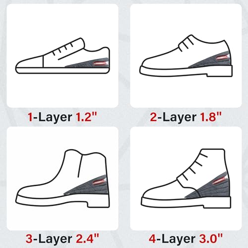 Height Increase Insoles 2-Layer Air up Shoe Lifts Elevator Shoes Insole -4.5 cm (1.8 inches) Heels Lift Inserts for Men and