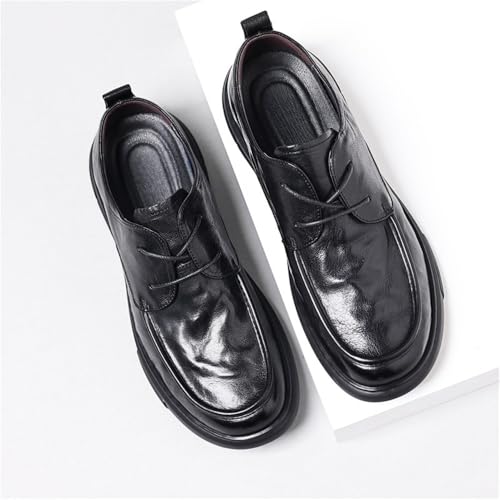 Oxfords Classic Lace Up Casual Shoes Anti-Slip Block Heel Formal Business Work Soft Wedding Shoes Breathable Comfy Rubber Sole