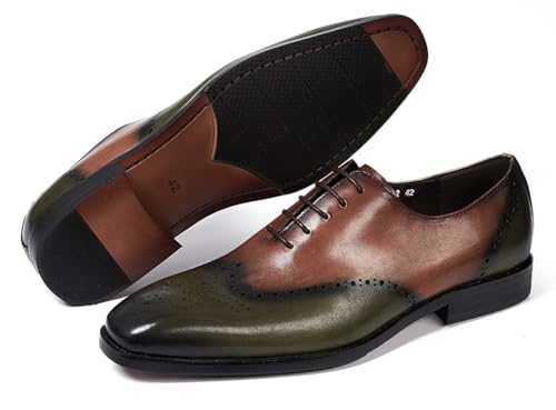 Mens Oxfords Formal Dress Suit Shoes Men's Fashion Modern Genunie Leather Wingtip Brogues Derby Prom Wedding Business Causal Two
