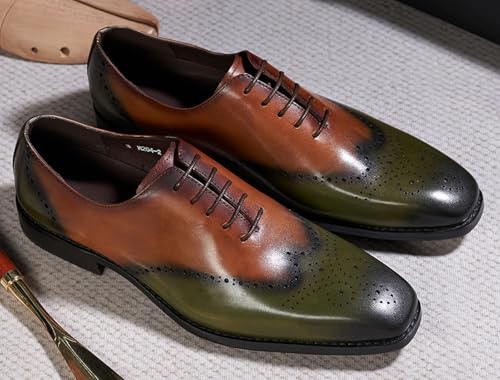 Mens Oxfords Formal Dress Suit Shoes Men's Fashion Modern Genunie Leather Wingtip Brogues Derby Prom Wedding Business Causal Two