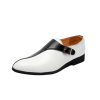 Oxford Monk Shoes for Mens Heel Non Slip Anti-Slip Low Top Rubber Sole Prom Slip On Plain Toe Wedding Luxury Leather