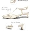 Womens Dress Sandals Strappy Low Kitten Heels Pointed Open Toe Summer Beach Shoes