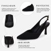 Women's Slingback Kitten Heels Closed Pointed Toe Wedding Party Dress Pumps Shoes