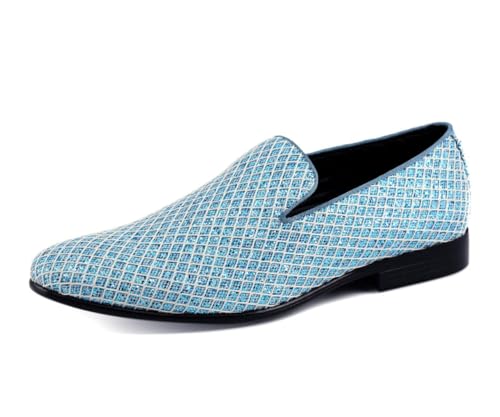 Sarlo Men's Dress Shoes, Black Glitter Loafer for Prom, Metallic Tuxedo Slip-on