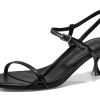 Womens Strappy Heeled Sandals Kitten Low Heel Open Toe Ankle Strap Party Wedding Dress Shoes