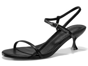 Womens Strappy Heeled Sandals Kitten Low Heel Open Toe Ankle Strap Party Wedding Dress Shoes