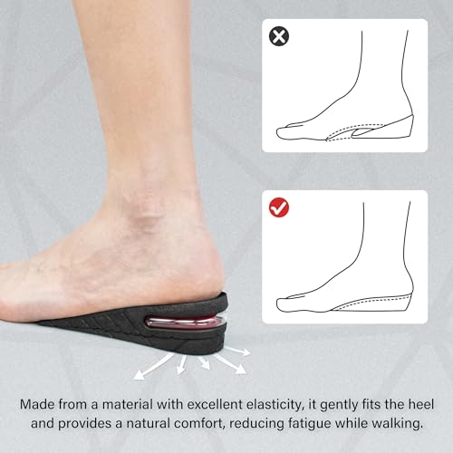 Height Increase Insoles 2-Layer Air up Shoe Lifts Elevator Shoes Insole -4.5 cm (1.8 inches) Heels Lift Inserts for Men and