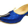 Blue Mojari for Indian Mens Tradition Ethnic Jutti and Sherwani Shoes for Wedding