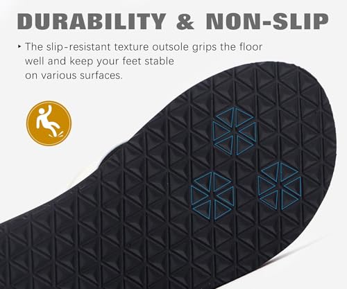 Men's Yoga Mat Leather Flip Flops with Arch Support Comfortable Cushion Walking Thong Sandals Slip On Indoor Outdoor