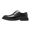 Dress Oxford Shoes for Men's Lace-up Prom Wedding Tuxedo Non Slip Low Top Block Heel Shoe Faux Leather Classic Cap Toe Design