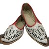 Punjabi Jutti for Men Leather Sliver Balck Rewari Shoes Khussa Traditional Loafers Slipon Handmade Jootis
