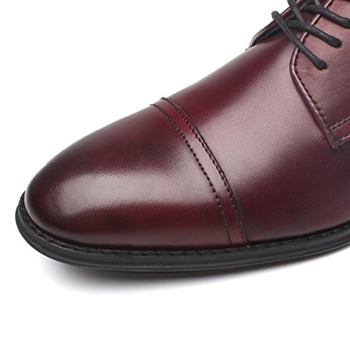Mens Leather Updated Classic Cap Toe Oxfords Lace Dress Shoes