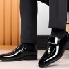 Men's Classic Business Dress Shoes, Oxford Work Formal Shoes, Patent Leather Slip-On Loafers Wedding Dress Shoes
