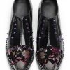 Men’s Patent Leather Floral‐Studded Dress Loafers – Pointed Toe Slip-On Cuban Heel Shoes for Wedding, Prom, Party, Stage &
