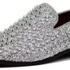SPK70 Men's Vintage Spike Dress Loafers Slip On Fashion Shoes Classic Tuxedo Dress Shoes
