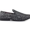 ARK1 Men's Vintage Satin Silky Floral Fashion Dress Loafer Slip On Tuxedo Formal Dress Shoes Designer