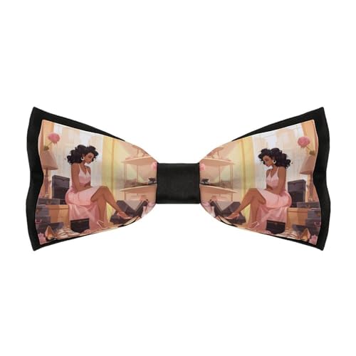 Woman with High Heel Shoes Luxury Bow Ties for Men Adjustable Bowtie Pre-Tied for Wedding Party