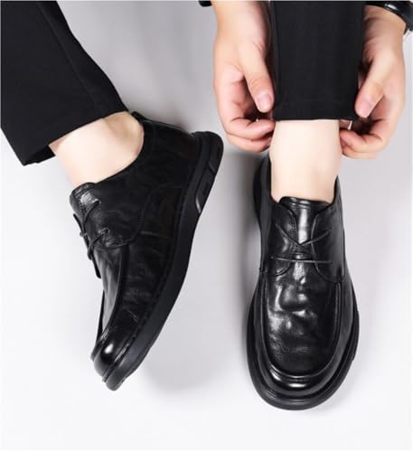Oxfords Classic Lace Up Casual Shoes Anti-Slip Block Heel Formal Business Work Soft Wedding Shoes Breathable Comfy Rubber Sole
