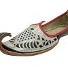 Punjabi Jutti for Men Leather Sliver Balck Rewari Shoes Khussa Traditional Loafers Slipon Handmade Jootis