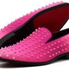 USOP Men's Fashion Spike Gradient Dress Loafers Slip On Shoes Classic Tuxedo Dress Shoes