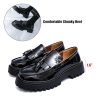 Tassel Loafers for Men's Patent Leather Platform Dress Shoes Chunky Block Heel Heighten Non-Slip Lug Sole Slip On Big Toe Formal