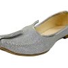 Silver Glitter Mens Wedding Shoes for Sherwani Indian Shoes Jutti Mojari for Mens