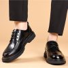 Retro Dress Oxford Men's Lace-Up Comfortable Fashion Round Toe Chunky Heel Business Casual Modern Work Wedding Shoes