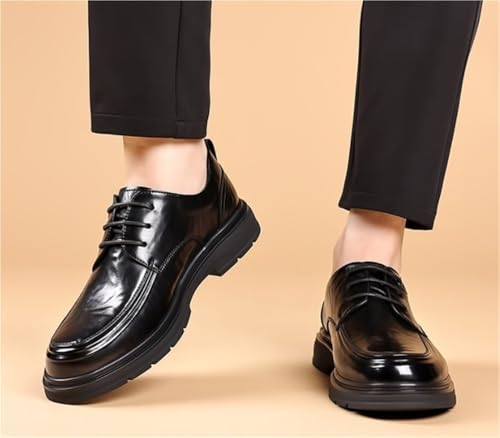 Retro Dress Oxford Men's Lace-Up Comfortable Fashion Round Toe Chunky Heel Business Casual Modern Work Wedding Shoes