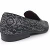ARK1 Men's Vintage Satin Silky Floral Fashion Dress Loafer Slip On Tuxedo Formal Dress Shoes Designer
