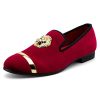 Men's Loafers Velvet Shoes Metal Eagle Buckle Wedding Party Smoking Slipper Dress Loafers Shoes for Men