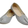 Silver Glitter Mens Wedding Shoes for Sherwani Indian Shoes Jutti Mojari for Mens