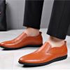 Simple Lightweight Leather Lightweight Comfortable Flat Heel Party Shoes Wedding Loafers for Mens Shoes