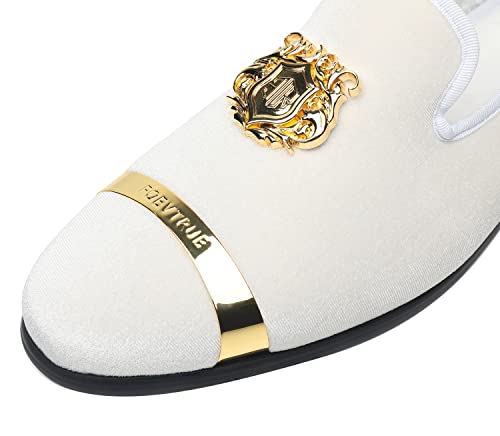Men's Dress Loafers Velvet Gold Buckle Handmade Party Wedding Shoes