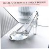 Glass Slipper, High Heels Crystal Shoes, Clear Glass Shoes for Women Wedding, Birthday, Halloween, Christmas, Party Decoration