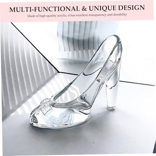 Glass Slipper, High Heels Crystal Shoes, Clear Glass Shoes for Women Wedding, Birthday, Halloween, Christmas, Party Decoration