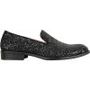 Men Dress Shoe Prom Slip on Loafer Tuxedo Shoe Classic Metallic Glitter for Wedding Prom Party Black Gold Silver