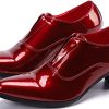 Mens Loafers Slip On Dress Casual Shoes Genuine Leather Pointed Toe Pump Formal Party Fashion Prom Wedding Tuxedo Party Ballroom
