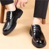Retro Dress Oxford Men's Lace-Up Comfortable Fashion Round Toe Chunky Heel Business Casual Modern Work Wedding Shoes