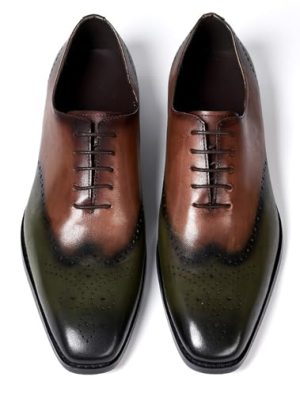 Mens Oxfords Formal Dress Suit Shoes Men's Fashion Modern Genunie Leather Wingtip Brogues Derby Prom Wedding Business Causal Two