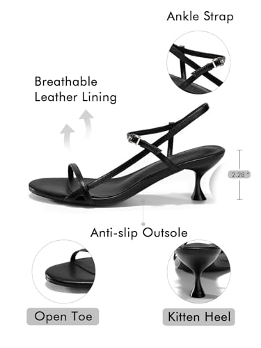 Womens Strappy Heeled Sandals Kitten Low Heel Open Toe Ankle Strap Party Wedding Dress Shoes