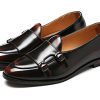 Italy Luxury Monk Strap Wedding Dress Shoes for Men Leather Handmade Shoes