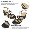 Chunky Heels for Women Prom: Comfortable Strappy Open Toe Heeled Sandals - Ankle Strap Wedding Dress Heel Shoes