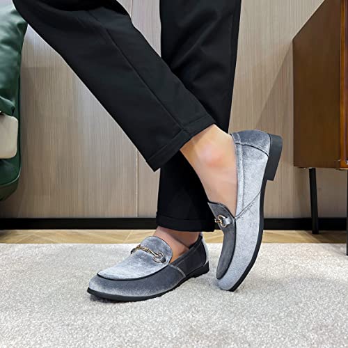 Men's Luxury Velvet Penny Loafer Shoes Noble Slip-on Suede Loafers Smoking Slippers Plus Size 7-13