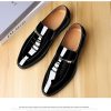 Men's Classic Business Dress Shoes, Oxford Work Formal Shoes, Patent Leather Slip-On Loafers Wedding Dress Shoes