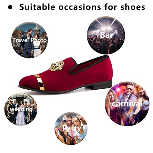 Men's Loafers Velvet Shoes Metal Eagle Buckle Wedding Party Smoking Slipper Dress Loafers Shoes for Men