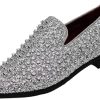 SPK70 Men's Vintage Spike Dress Loafers Slip On Fashion Shoes Classic Tuxedo Dress Shoes